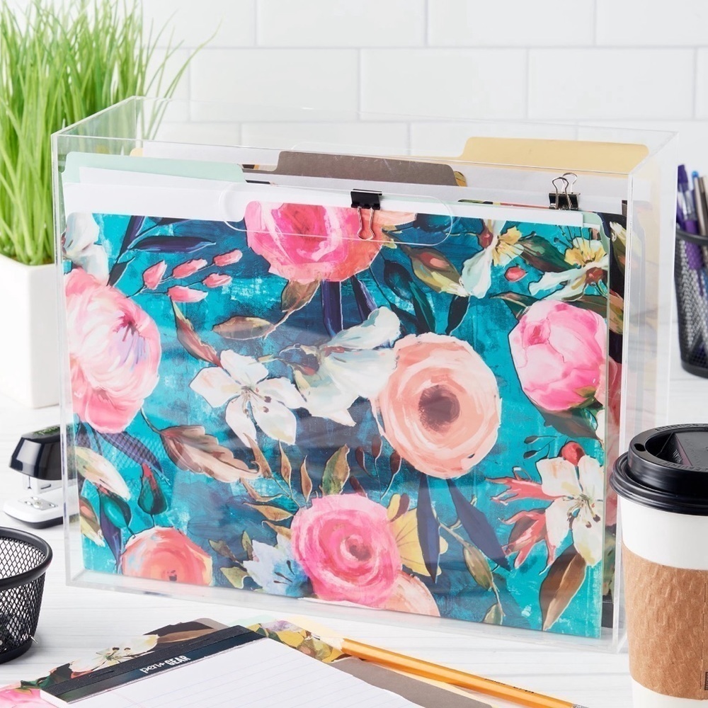 Pen+Gear Acrylic 3-Piece Organization Set & Floral File Folders, 6 Count Bundle - Picture 14 of 16